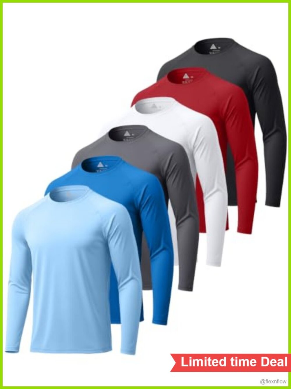 Men's Long Sleeve Active Tee Shirts Moisture Wicking UPF 50 Sun Protection